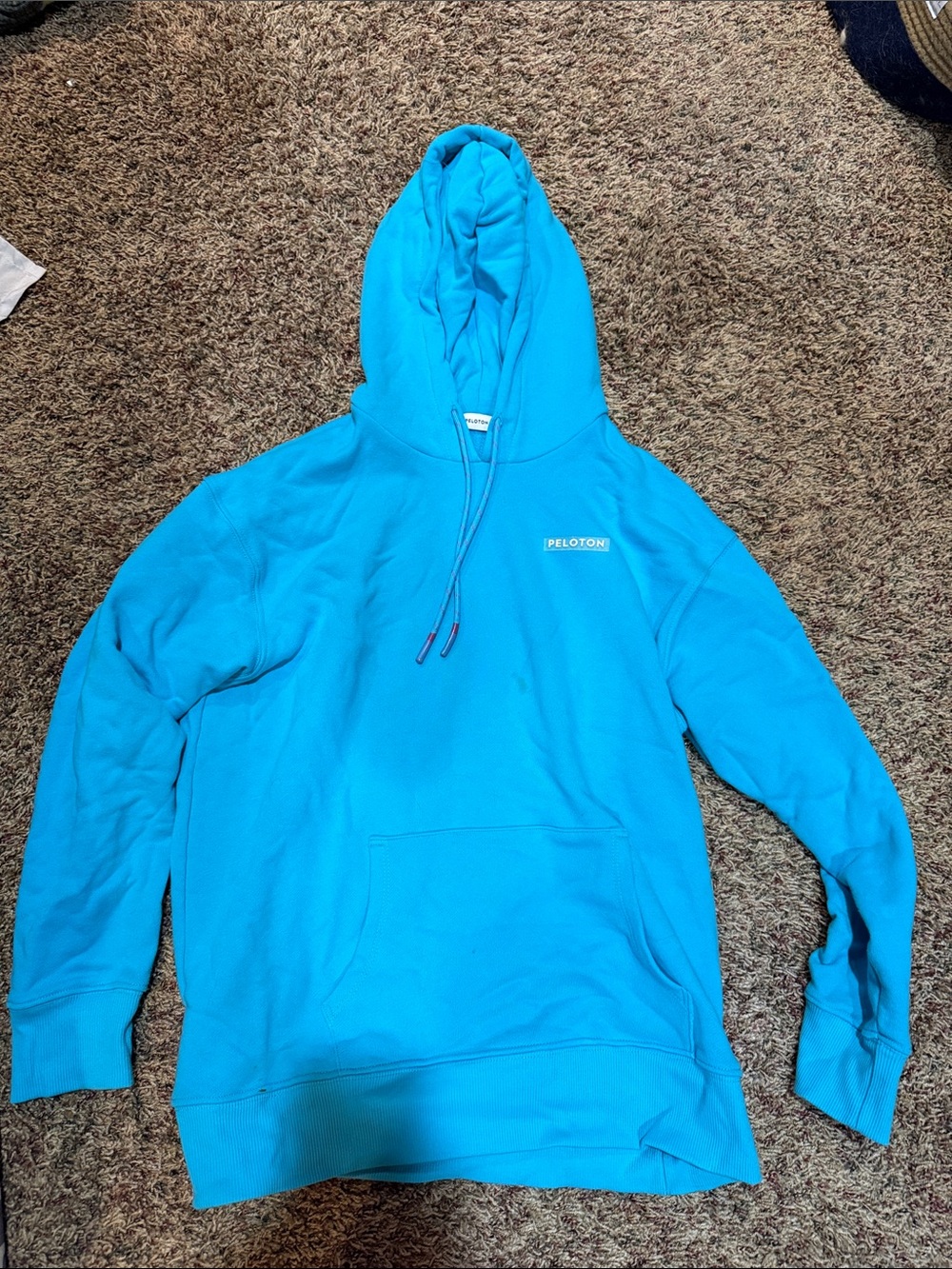 Peloton Turquoise Blue Pullover Hoodie